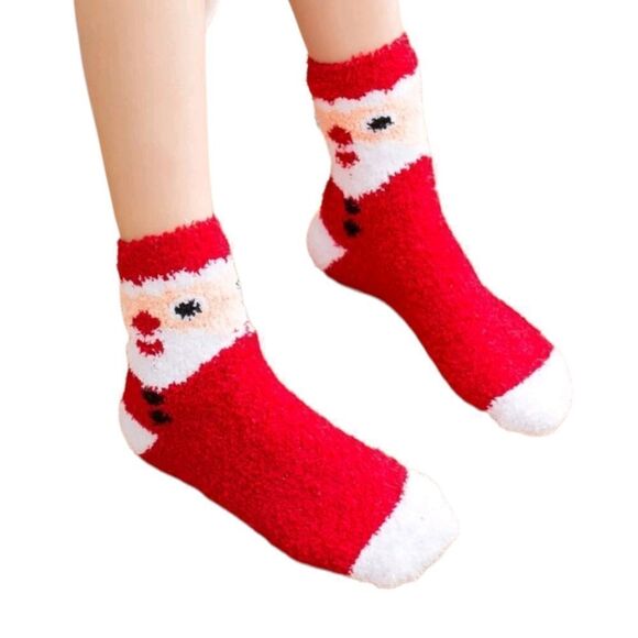 Santa Fuzzy Socks - Picture 3 of 4